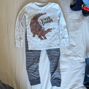 Carter's Gray & Brown Dino Snore Pajama Set